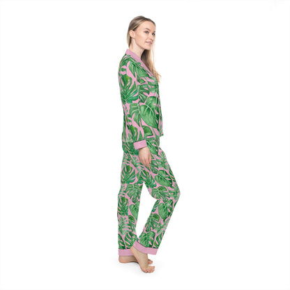 Monstera Women's Satin Pajamas