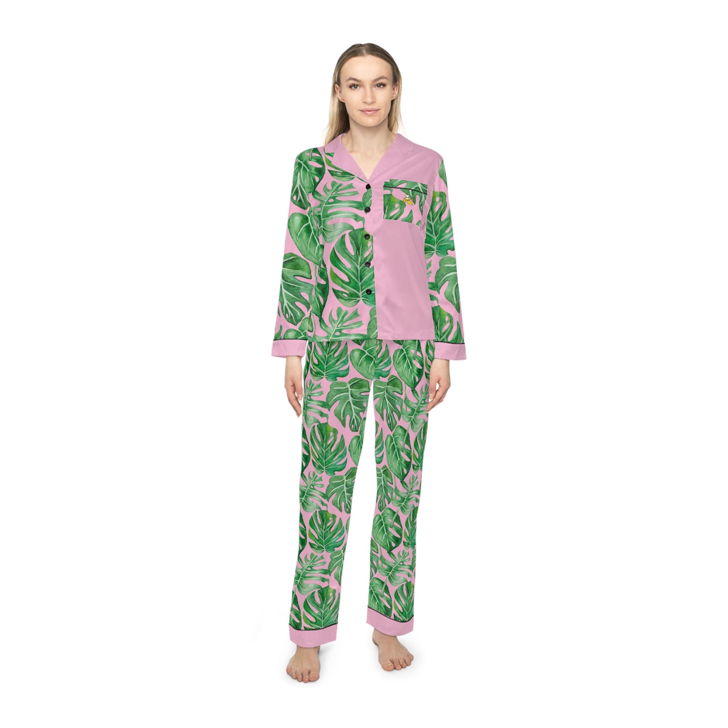 Monstera Women's Satin Pajamas