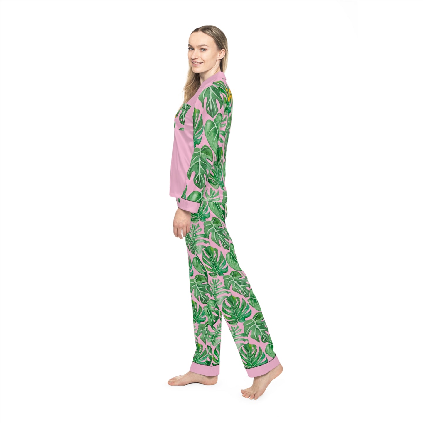 Monstera Women's Satin Pajamas