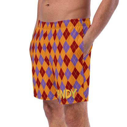 Argyle Men's swim trunks