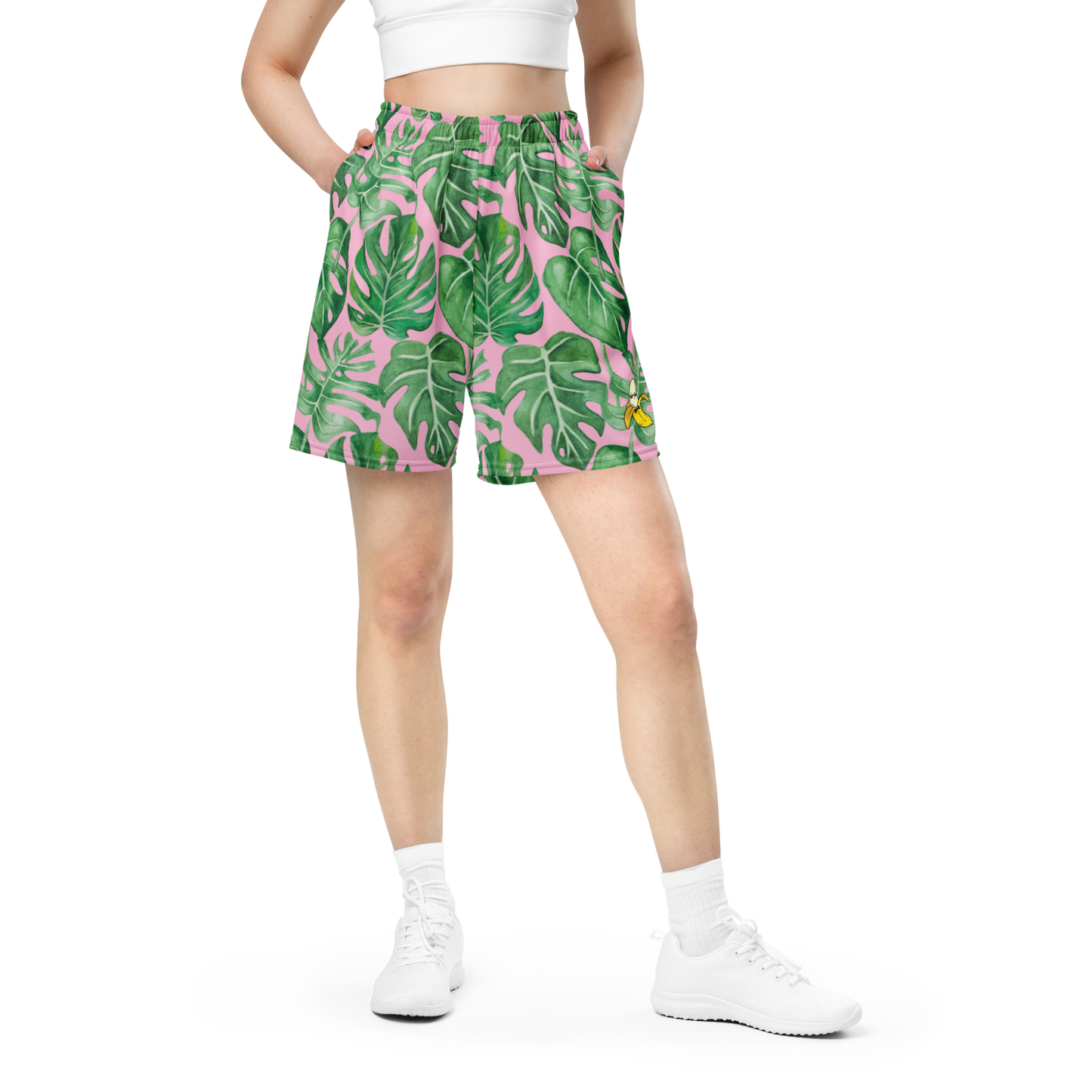Monstera Unisex mesh shorts