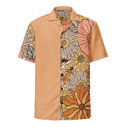 Flower Power Unisex button shirt