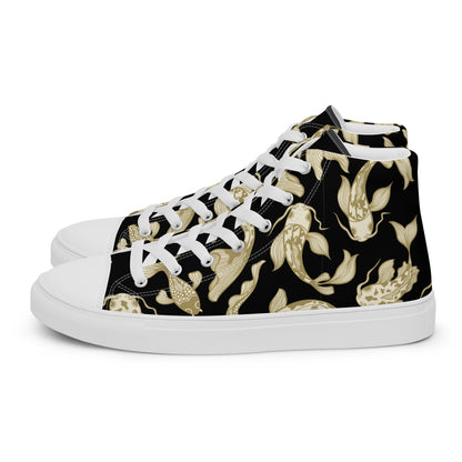 B/G koi Women’s high top canvas shoes