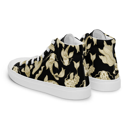 B/G koi Women’s high top canvas shoes