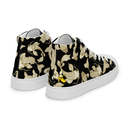 B/G koi Women’s high top canvas shoes