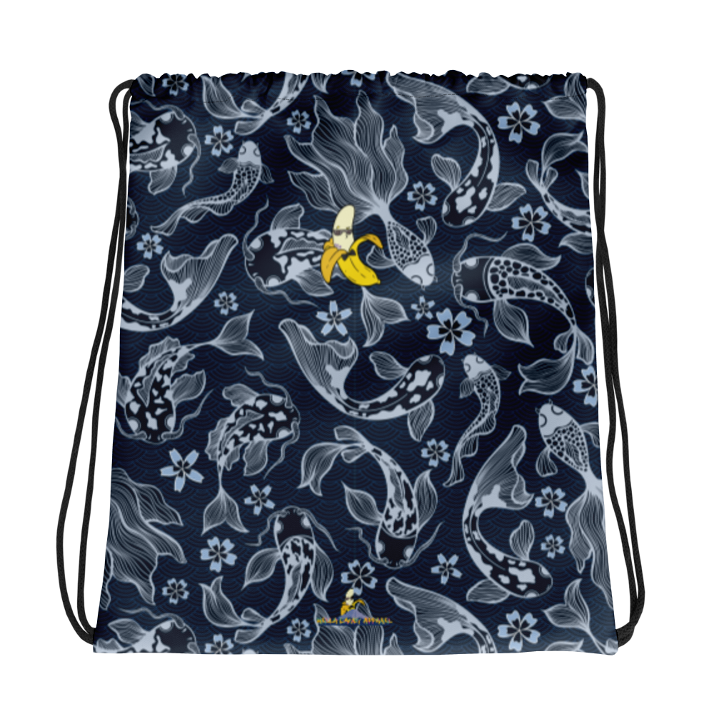 Blue Koi Drawstring bag