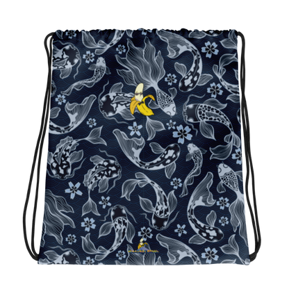 Blue Koi Drawstring bag