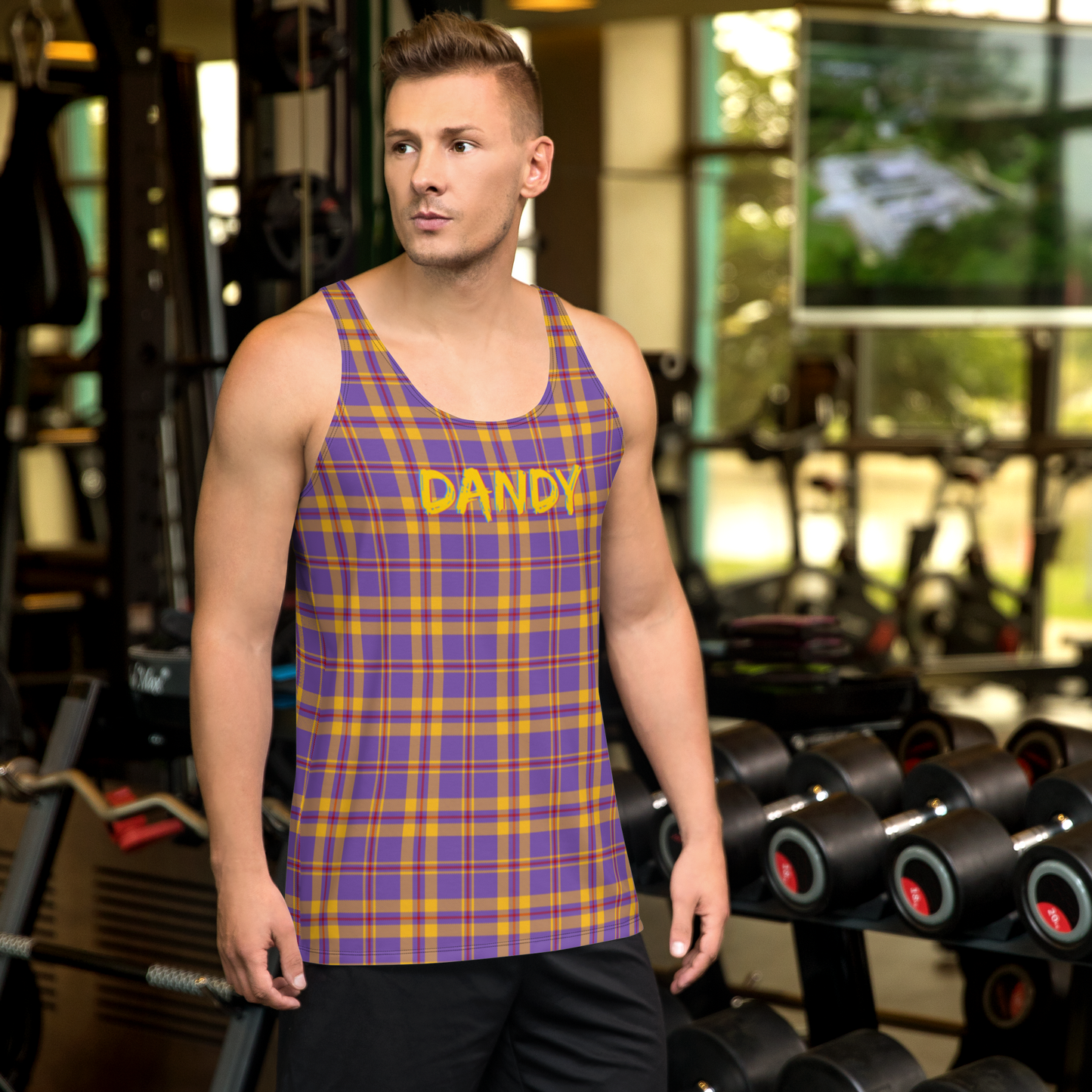 Purple Plaid Unisex Tank Top