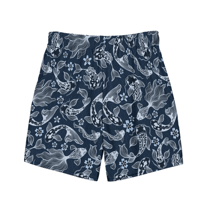 Blue Koi Men's swim trunks