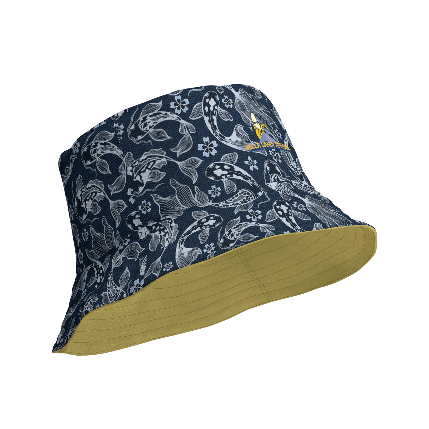 Blue Koi Reversible bucket hat