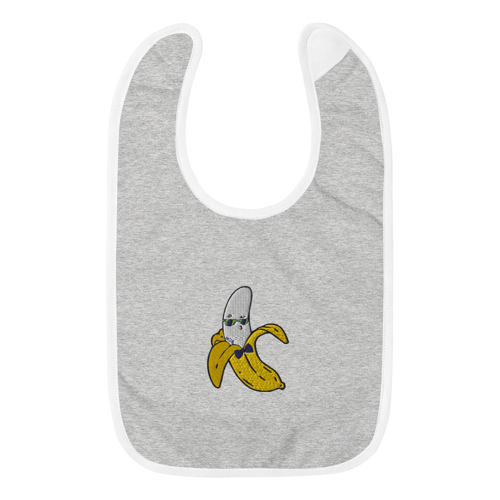 Banana Embroidered Baby Bib