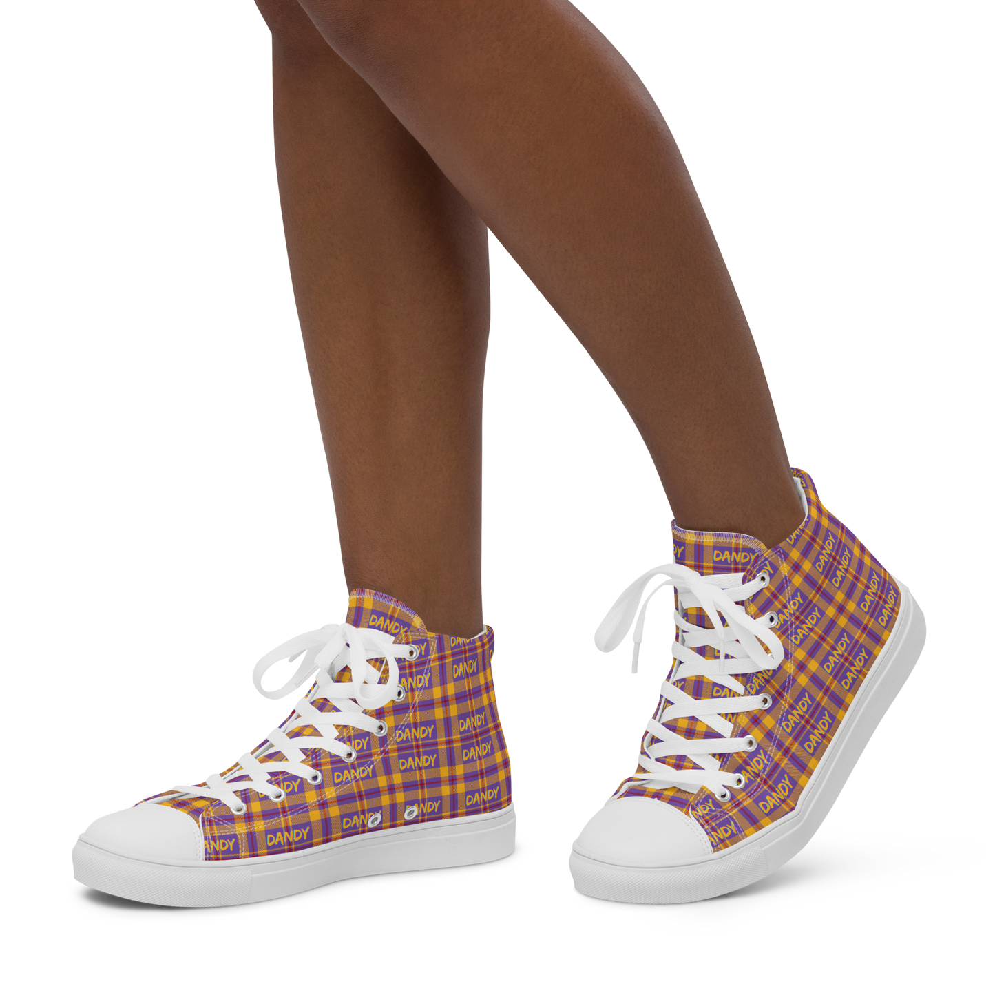 Plaid Women’s high top canvas shoes