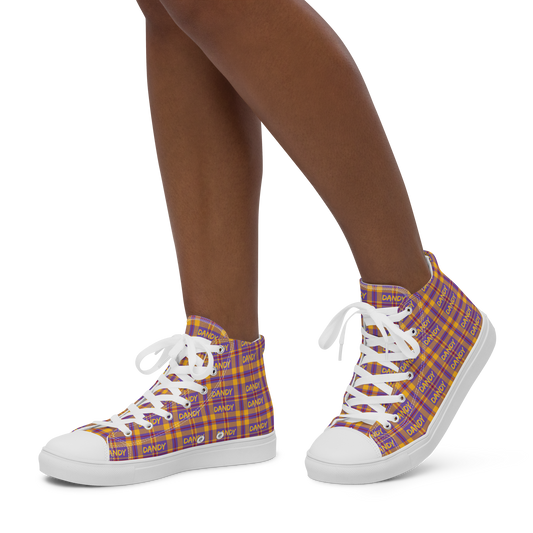 Plaid Women’s high top canvas shoes