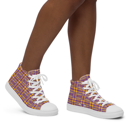 Plaid Women’s high top canvas shoes