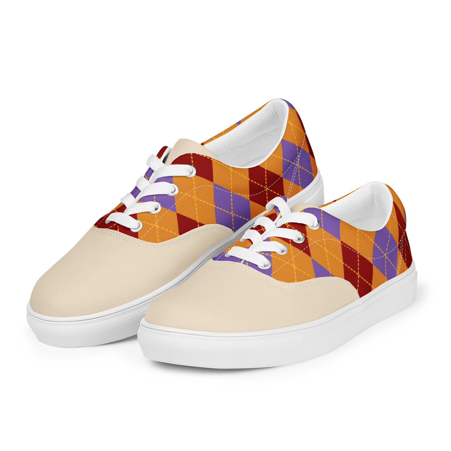 Argyle Women’s lace-up canvas shoes