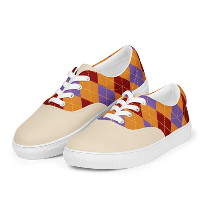 Argyle Women’s lace-up canvas shoes