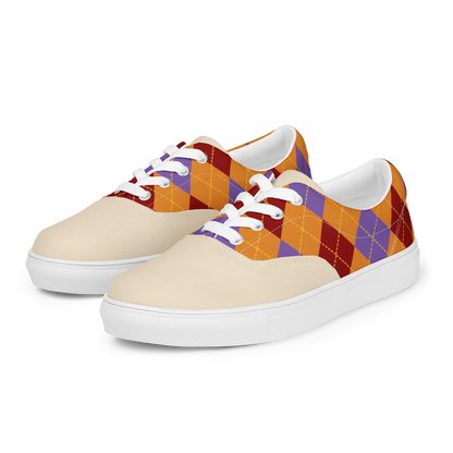 Argyle Women’s lace-up canvas shoes