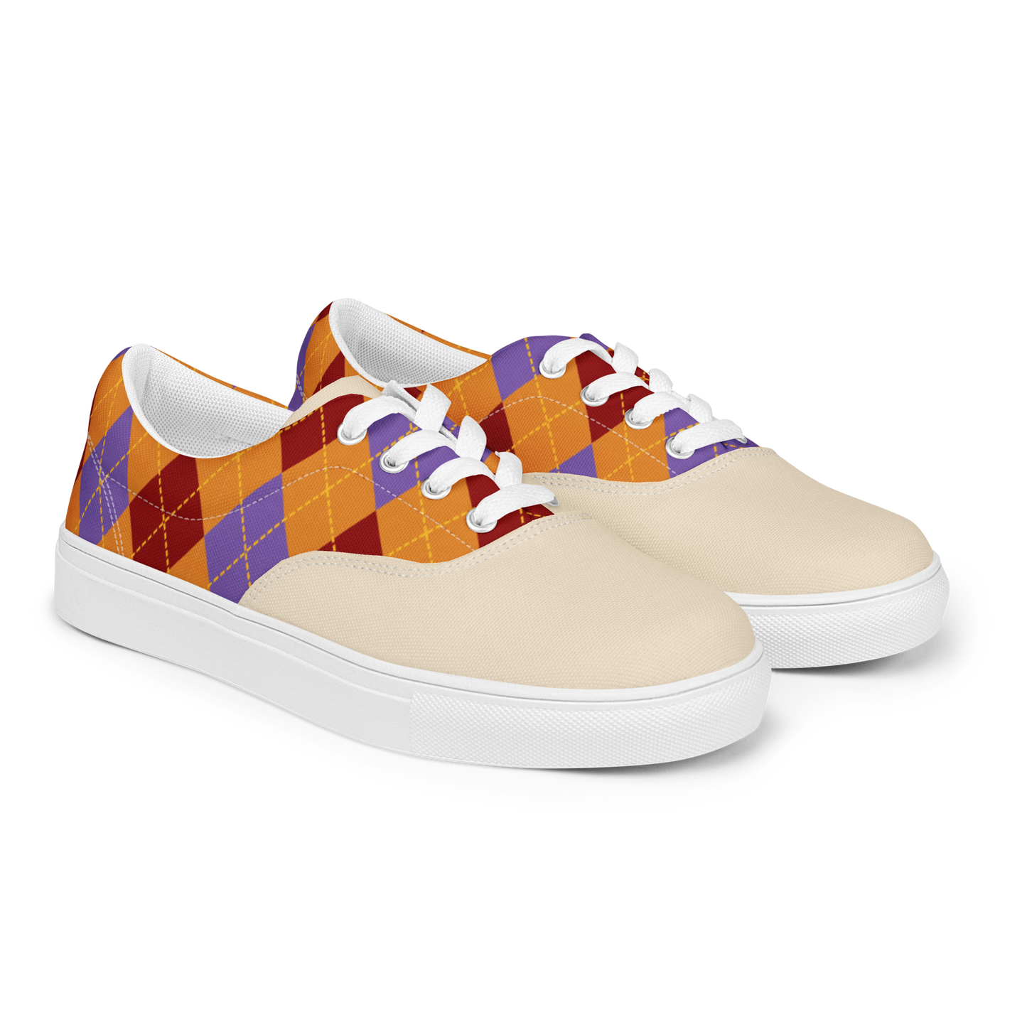 Argyle Women’s lace-up canvas shoes